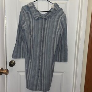 Blue Loft Striped  Dress 3/4 sleeves